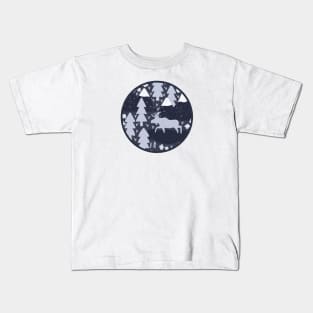 Mountain Moose (Mist & Slate) Kids T-Shirt